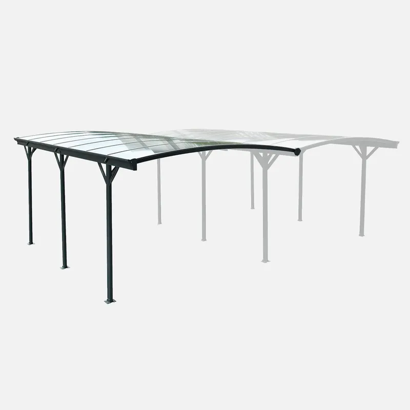 Cochera con techo de aluminio y policarbonato 15m² - Casetas de jardín