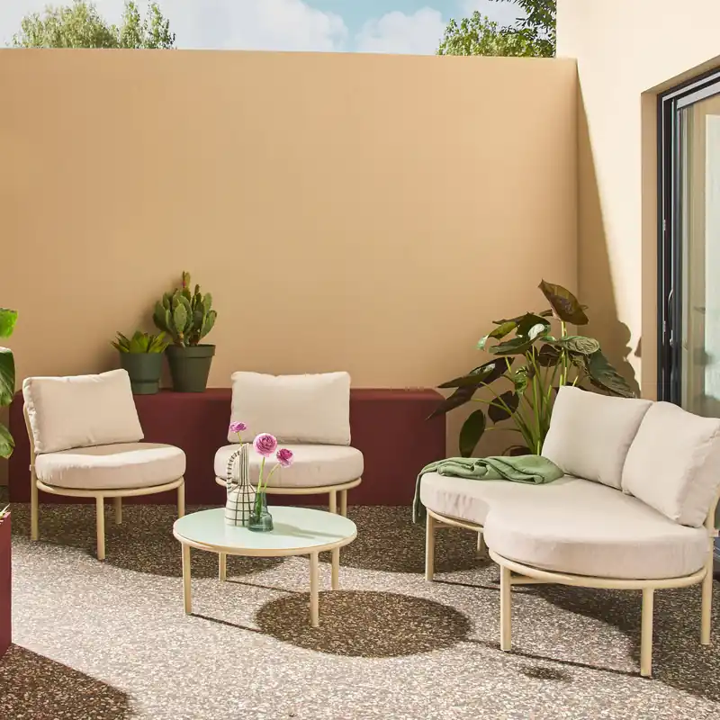 Conjunto de jardín de aluminio, 4 plazas - Conjuntos de jardín y terraza