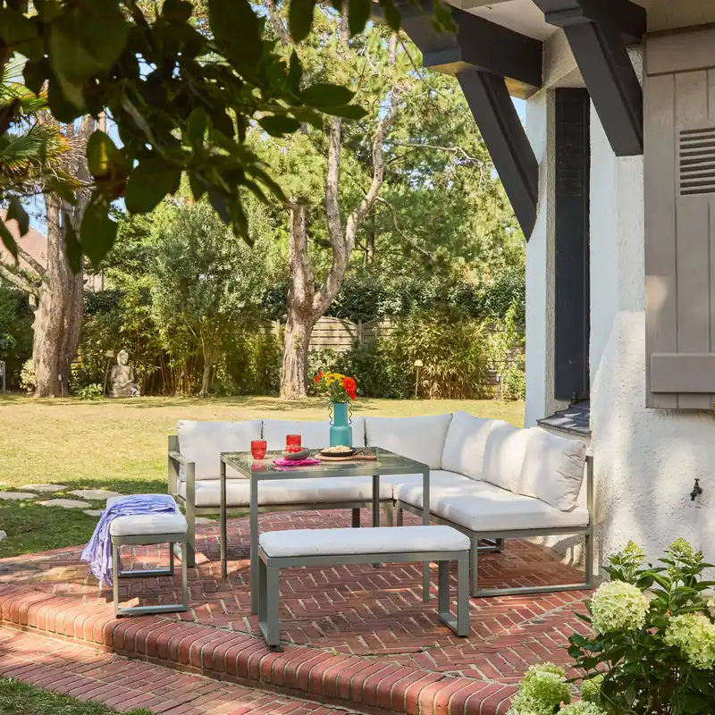 Conjunto de jardín mesa de aluminio, 9 plazas - Conjuntos de jardín y terraza