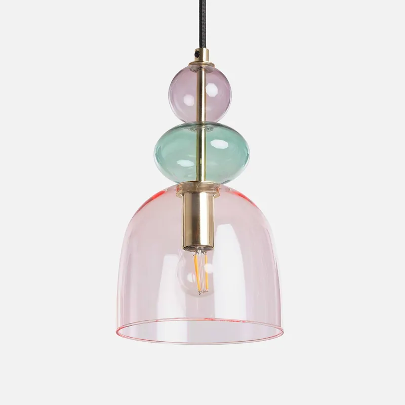 Lámpara colgante, interior de cristal, Ø15cm - Iluminación de interior
