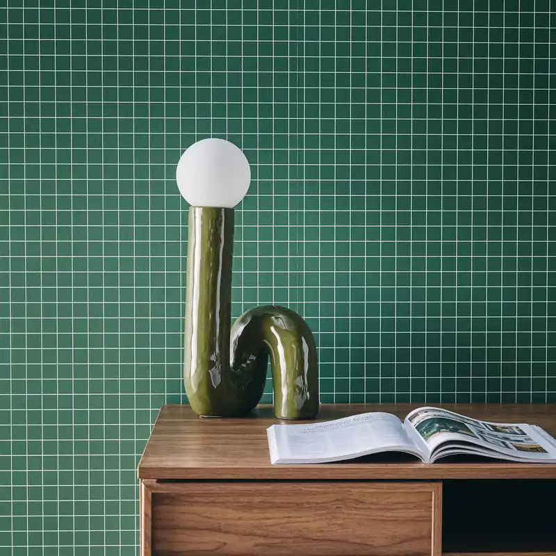 Lámpara de mesa orgánica de cerámica y barniz - Iluminación de interior