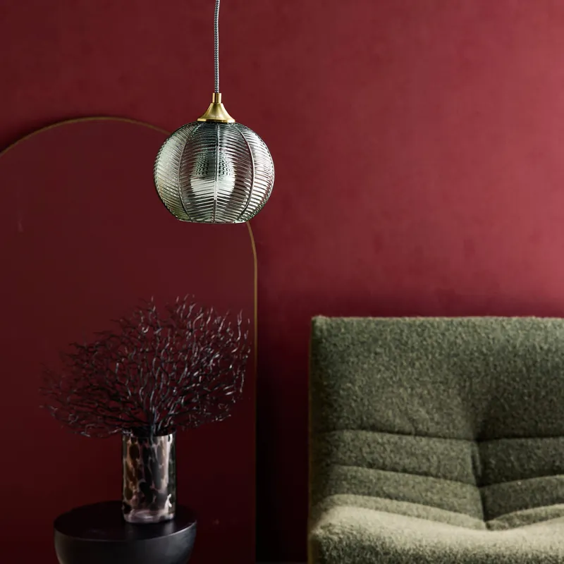Lámpara colgante de techo con metal y vidrio, 20cm - Iluminación de interior