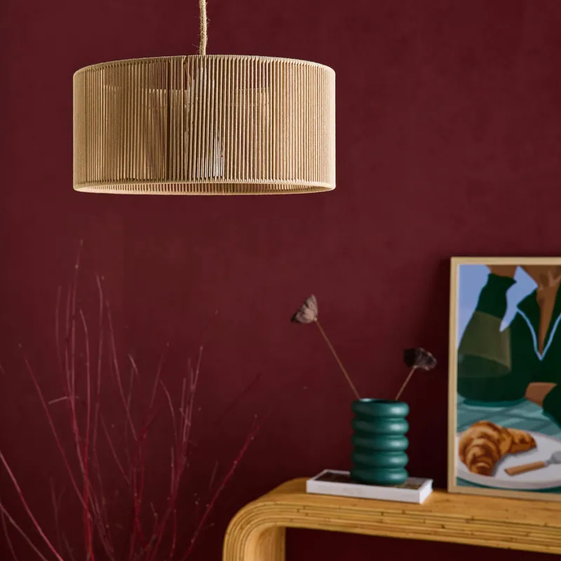 Lámpara colgante de techo con fibra natural, 40cm - Iluminación de interior