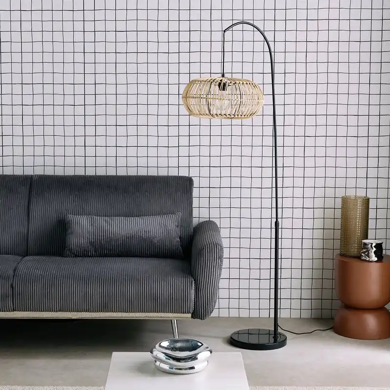 Lámpara de pie interior de ratán natural H 170cm - Iluminación de interior