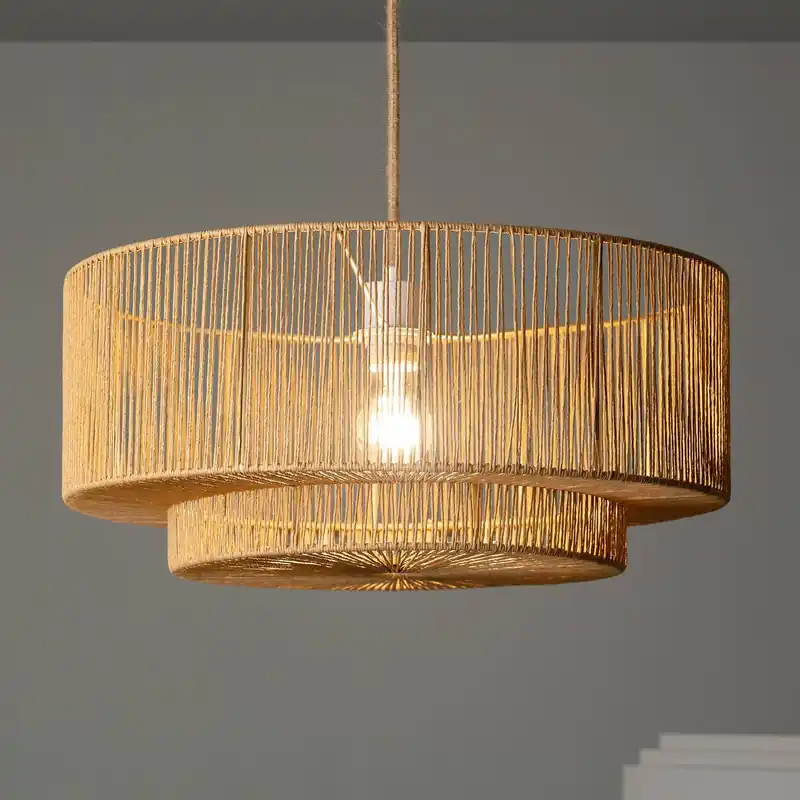 Lámpara colgante de techo con efecto ratán, 50cm - Iluminación de interior