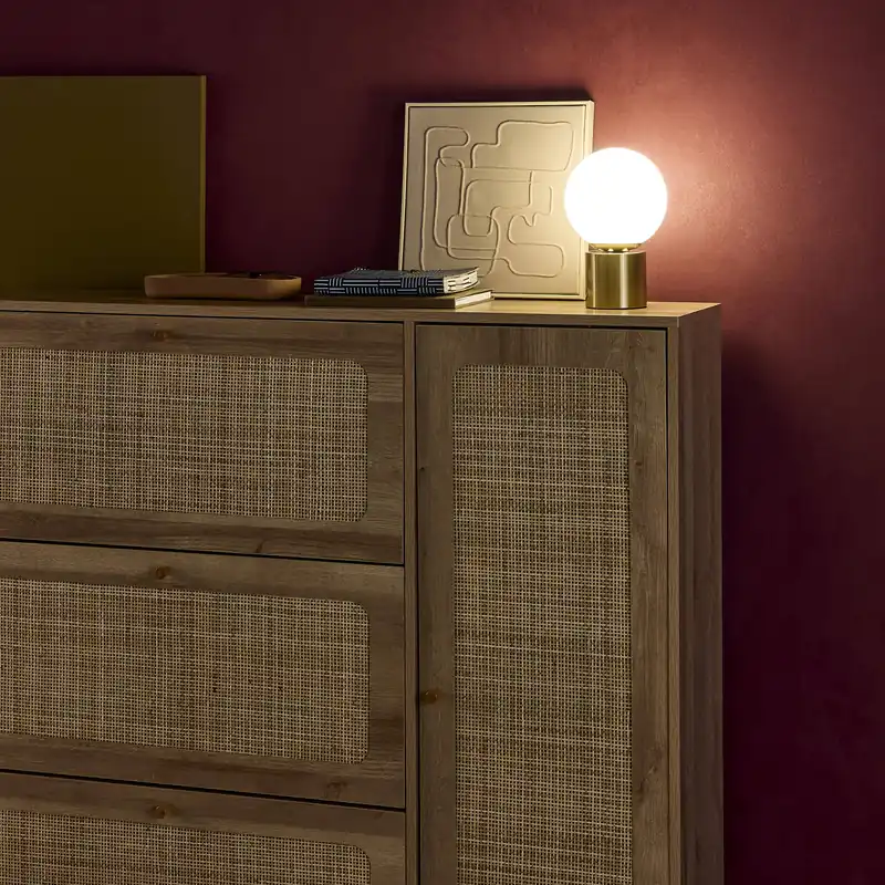 Lámpara de metal y vidrio para mesa interior, 25cm - Iluminación de interior