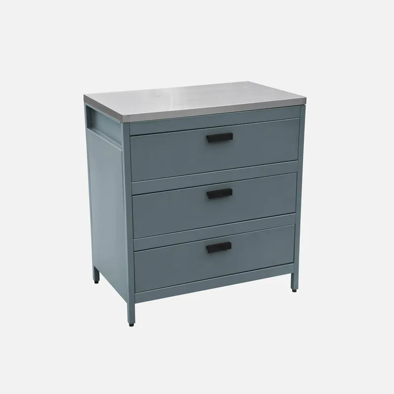 Módulo cocina exterior de acero 3 cajones, 80cm - Cocinas de exterior
