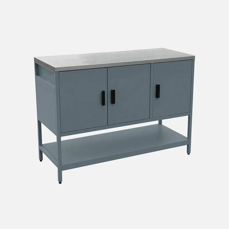 Módulo cocina exterior de acero 3 puertas y 1 estante, 120cm - Cocinas de exterior