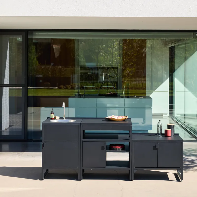 Cocina exterior 3 módulos acero inoxidable - Cocinas de exterior