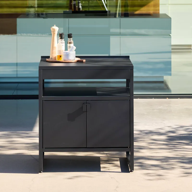 Módulo cocina exterior de acero, 2 puertas, 80cm - Cocinas de exterior
