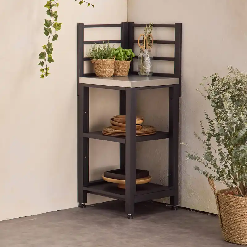 Módulo cocina exterior de acero 2 estantes, 48.5cm - Cocinas de exterior