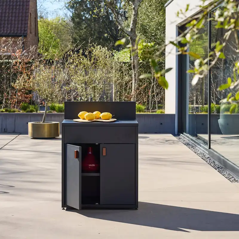 Módulo cocina exterior de acero, 2 puertas, 80cm - Cocinas de exterior