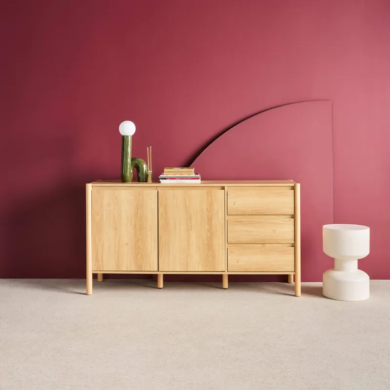 Aparador con 2 puertas y 3 cajones, 150cm - Aparadores de salón