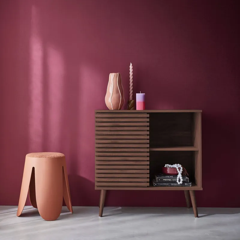 Aparador escandinavo con decoración de madera, 80cm - Aparadores de salón
