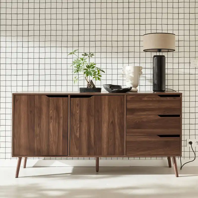 Aparador estilo escandinavo con 2 puertas, 160cm - Aparadores de salón