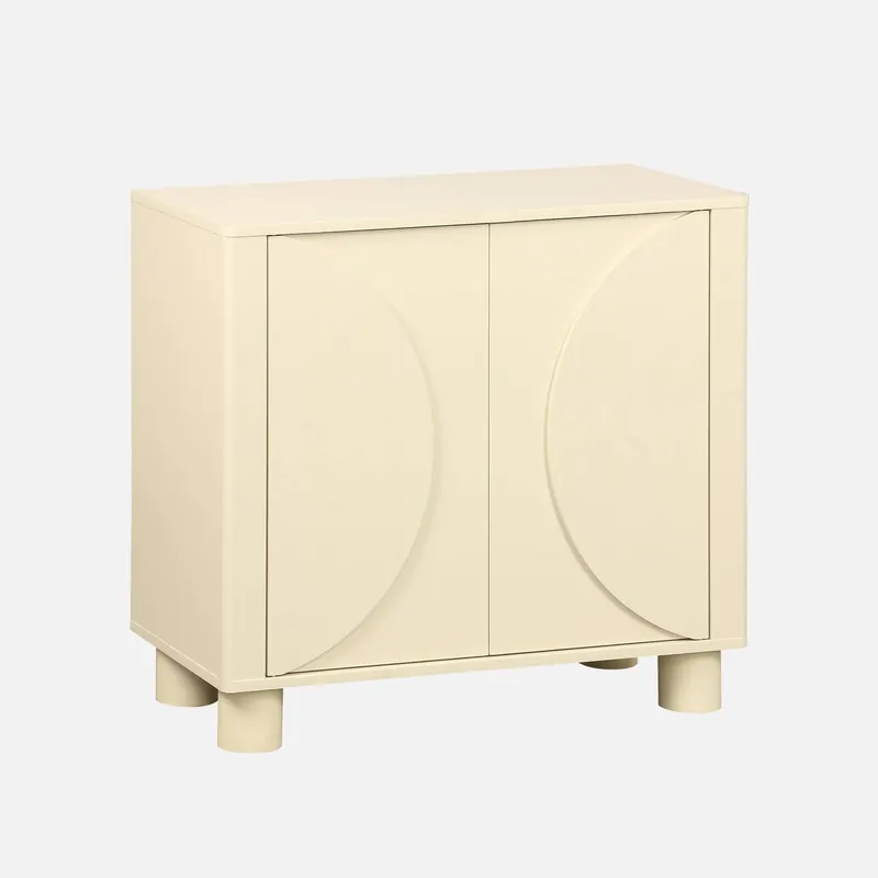 Aparador efecto madera de mango con 2 puertas, 80cm - Aparadores de salón