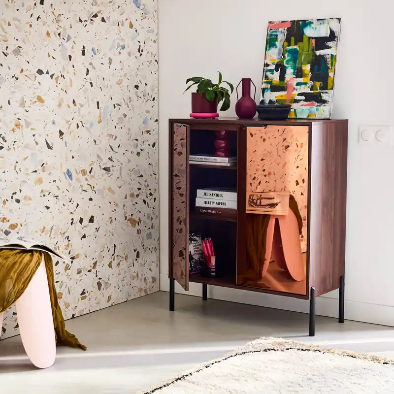 Aparador vintage efecto madera de nogal 83cm - Aparadores de salón