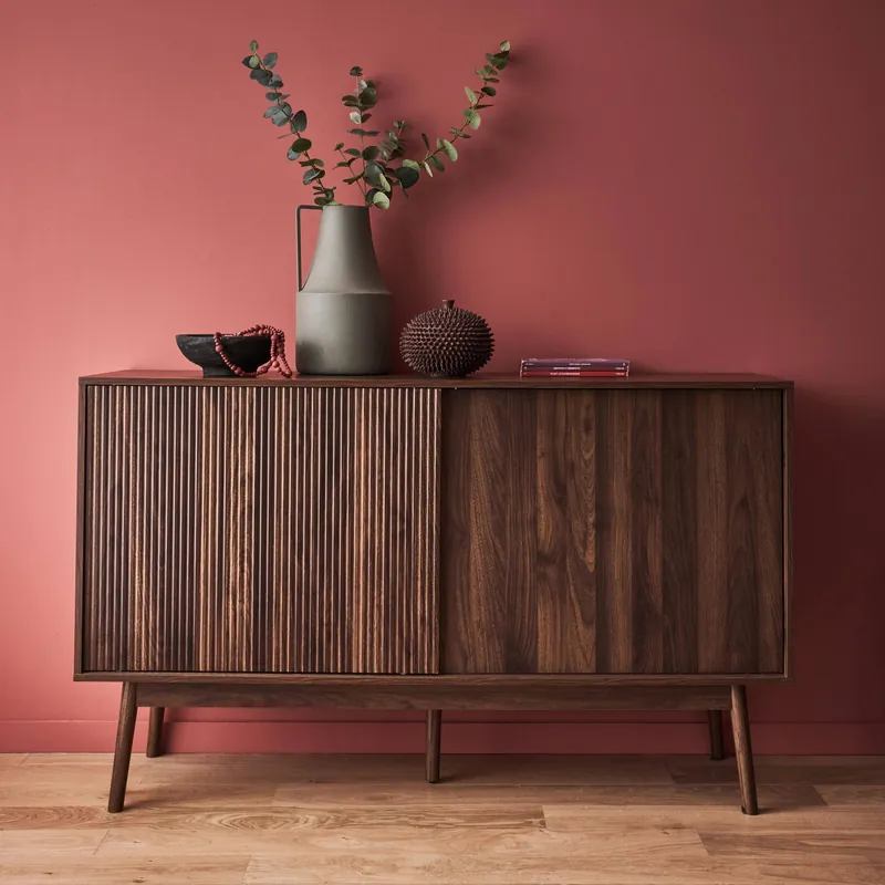 Aparador escandinavo efecto madera con 2 puertas, 150cm - Aparadores de salón