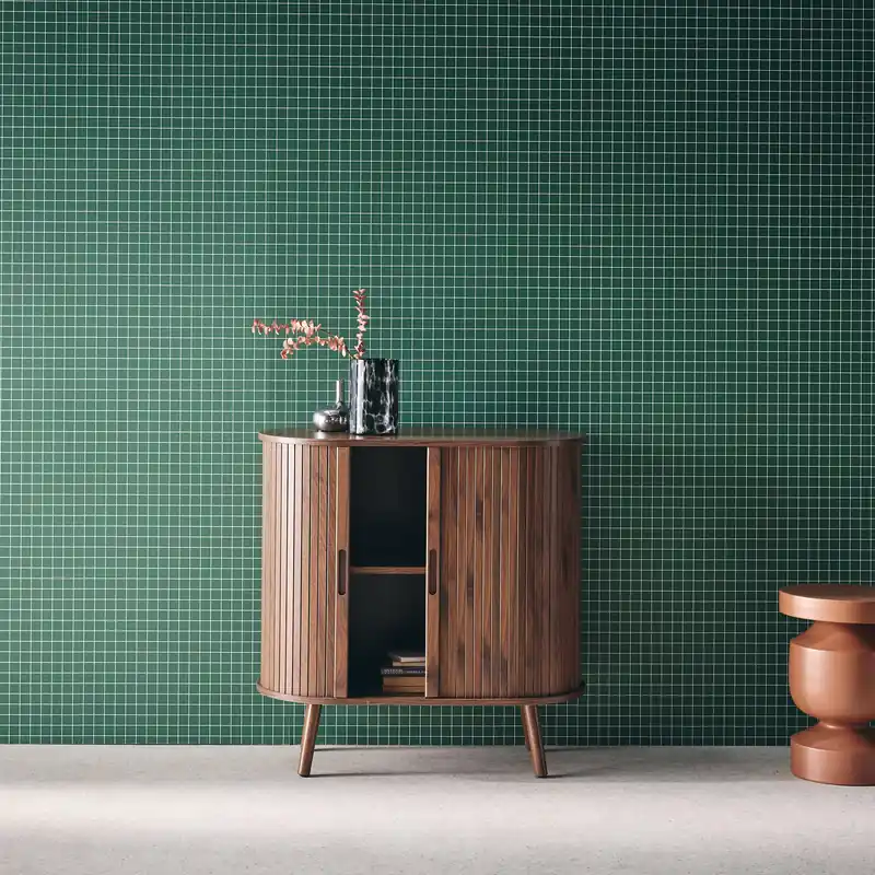 Aparador escandinavocon efecto madera ranurada, 80cm - Aparadores de salón