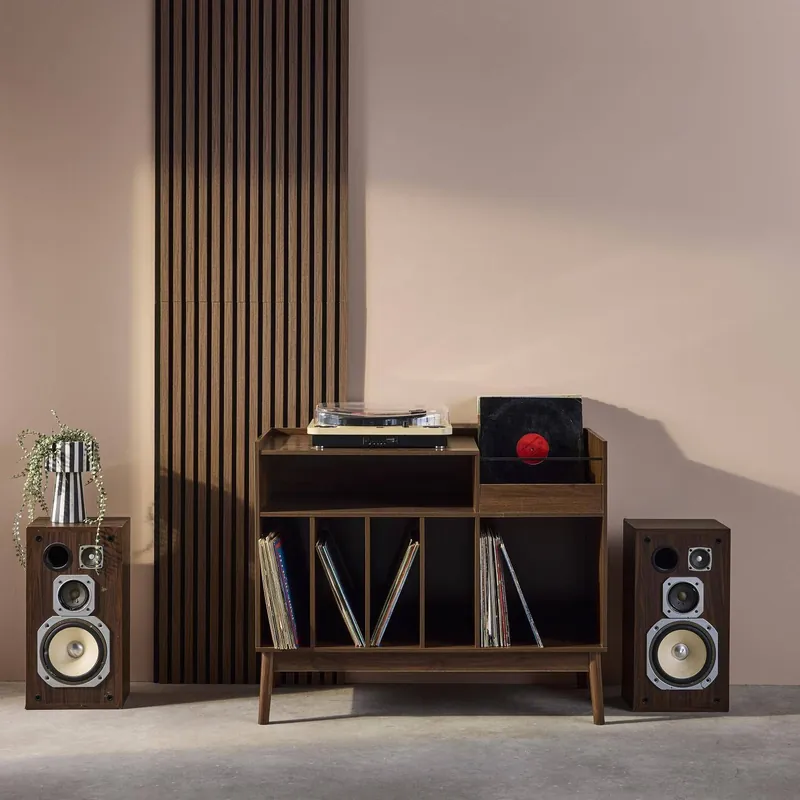 Muebles de vinilo vintage con decoración de madera oscura, 100cm - Aparadores de salón