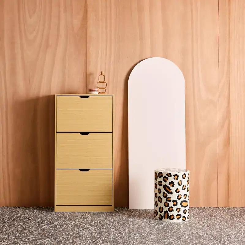 Zapatero de madera con 3 cajones estilo decorativo - Perchero, zapatero