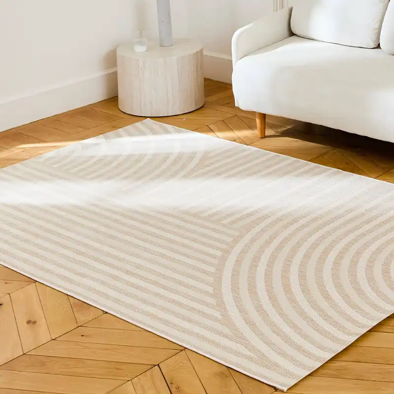 Alfombra interior/exterior diseño arcos beige - Alfombras