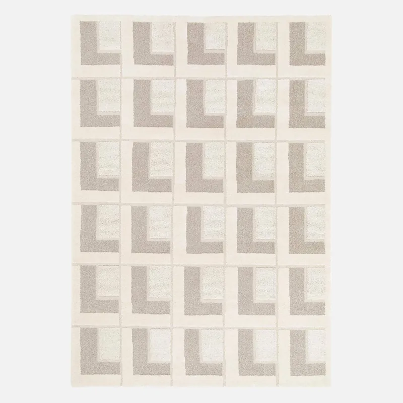 Alfombra interior con motivos geométricos crema - Alfombras