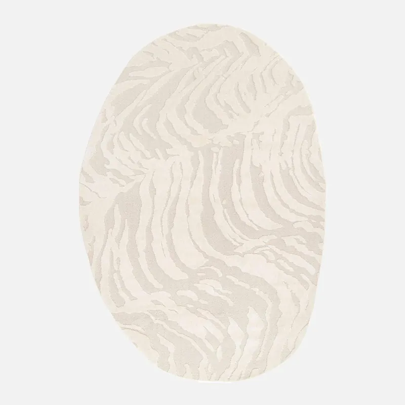 Alfombra interior shaggy galet motivo geométrico beige - Alfombras