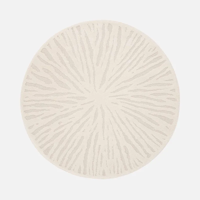 Alfombra interior shaggy redonda beige, 160cm - Alfombras