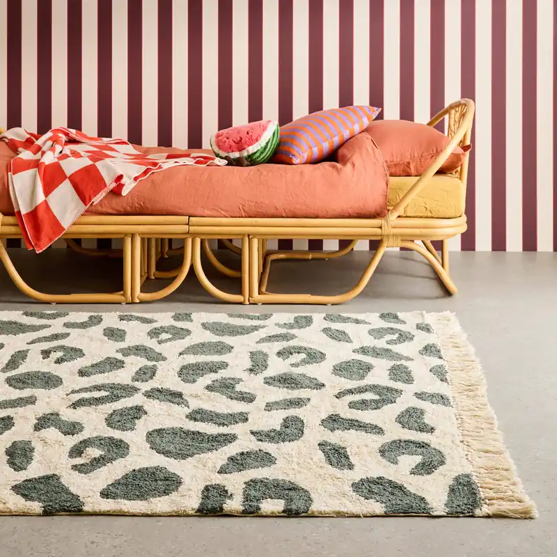 Alfombra interior con flecos diseño moteado - Alfombras