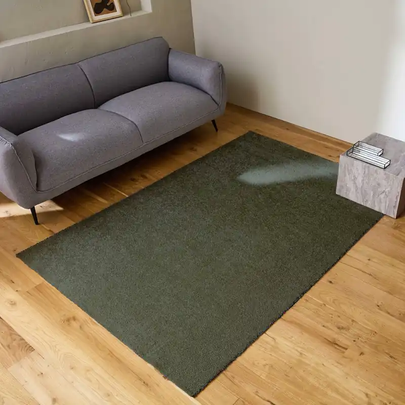 Moqueta interior de terciopelo rizado verde oscuro - Alfombras
