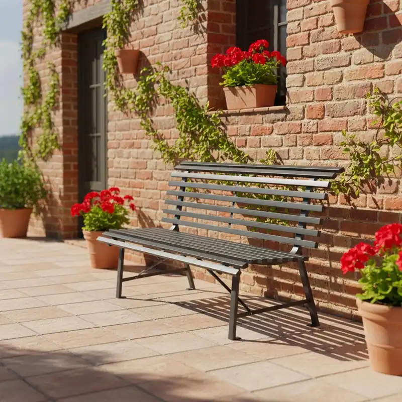 Banco de jardín de acero para 2 personas - Sillas de jardín