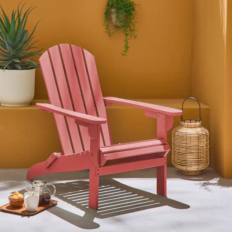 Sillón de madera de acacia con reposabrazos - Sillas de jardín