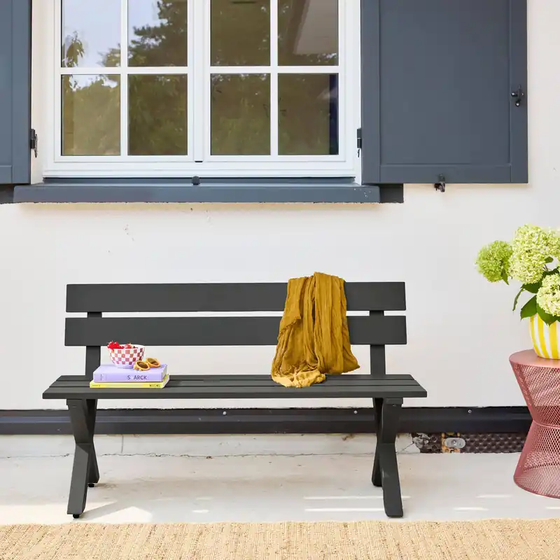 Banco de jardín de aluminio para 2 personas - Sillas de jardín