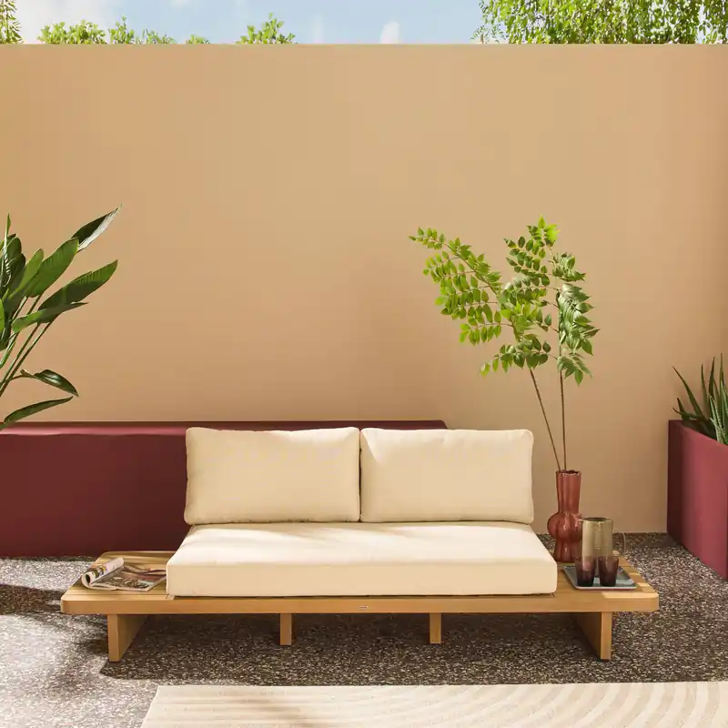 Conjunto de jardín de madera de acacia, 2 plazas - Sillas de jardín