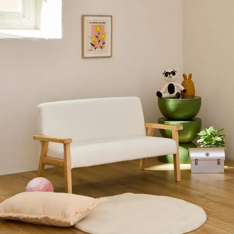 Banco infantil de madera de hevea, 2 plazas - Mesas, sillas y taburetes infantiles