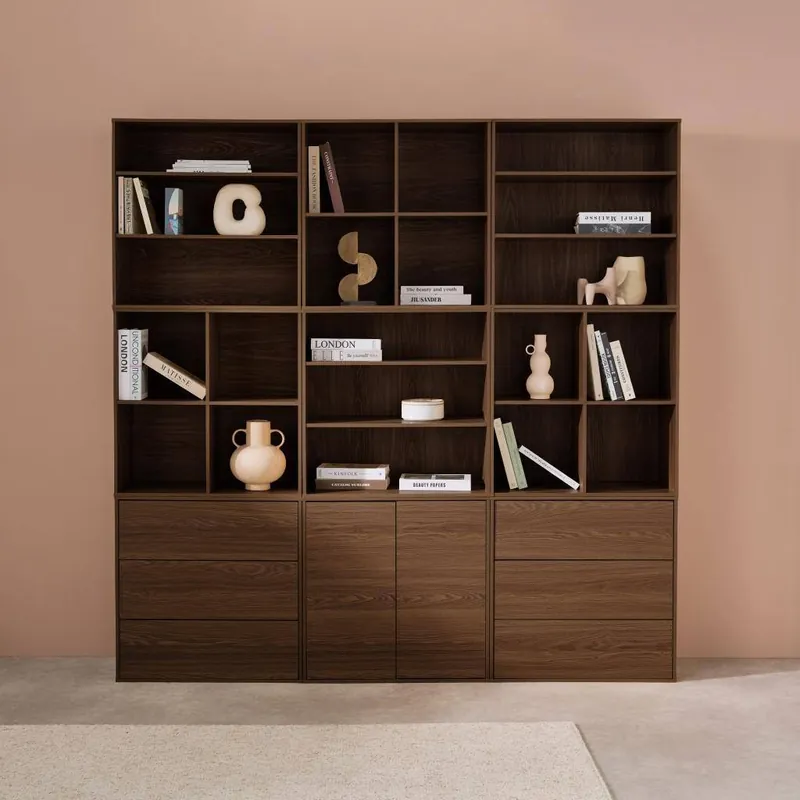 Kit de estantería modular de madera, 9 elementos - Muebles de almacenamiento