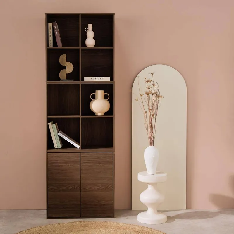 Estantería modular, 8 nichos, 2 puertas - Muebles de almacenamiento