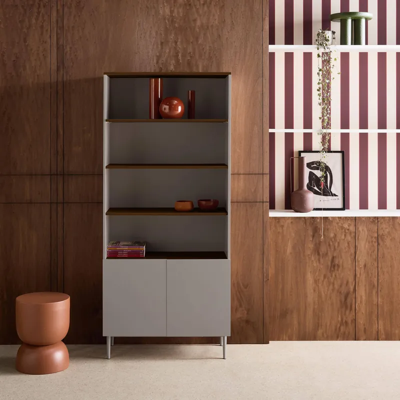 Estantería de metal y madera, 6 niveles - Muebles de almacenamiento