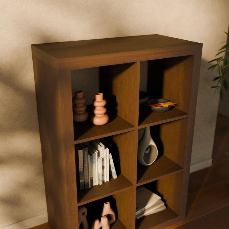 Estantería estándar, 2 niveles, 6 compartimentos - Muebles de almacenamiento