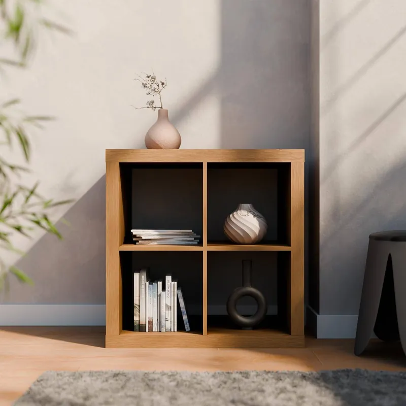 Estantería cúbica, 2 niveles, 4 compartimentos - Muebles de almacenamiento