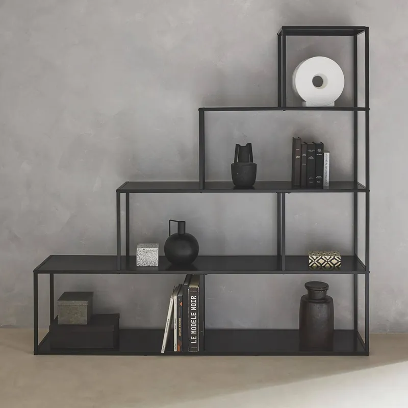 Estantería escalera de metal con 4 niveles - Muebles de almacenamiento