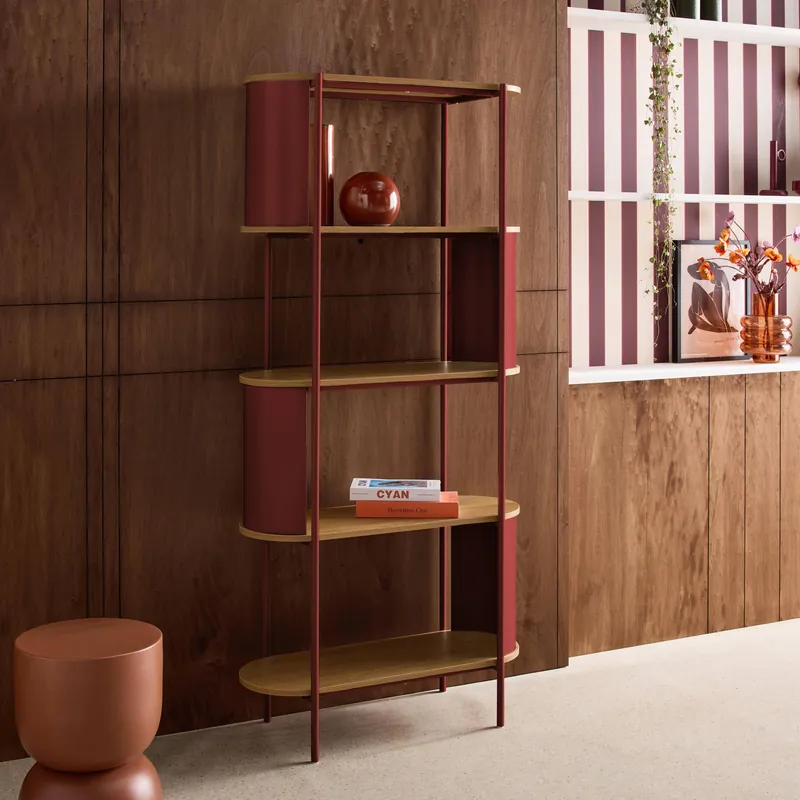 Estantería de metal curvado, 5 niveles - Muebles de almacenamiento