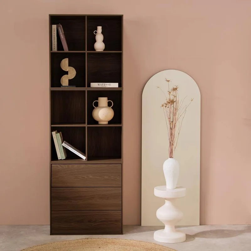 Estantería modular, 8 nichos, 3 cajones - Muebles de almacenamiento
