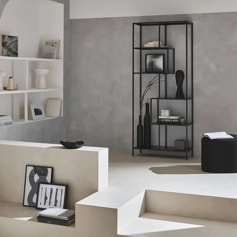 Estantería asimétrica de 6 niveles en metal - Muebles de almacenamiento