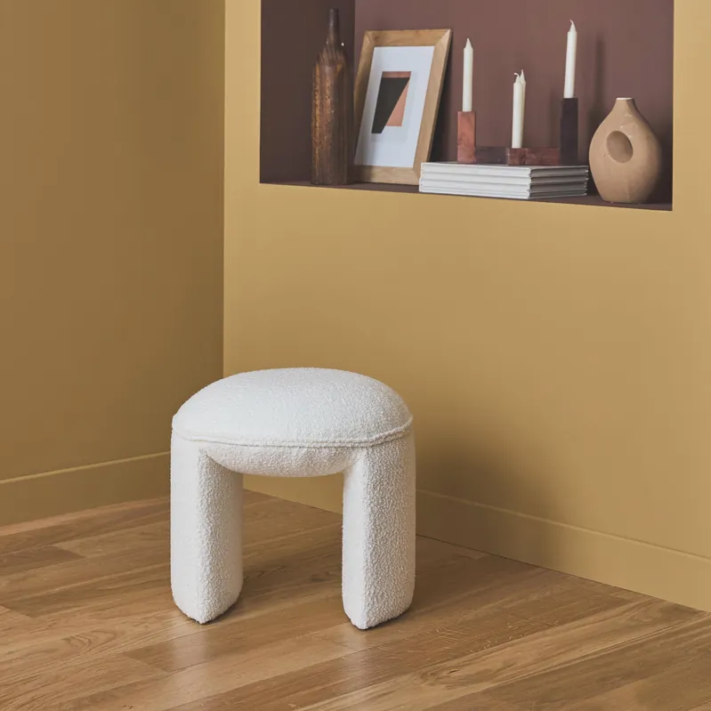 Taburete de rizo texturizado - Puffs y reposapiés