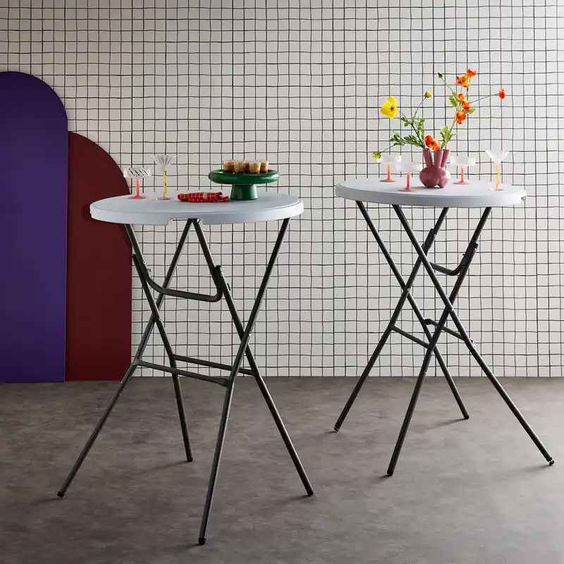 Mesa alta plegable, set de 2 - Mesas de jardín