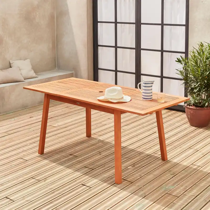 Mesa de jardín de madera extensible de 6 a 8 plazas - Mesas de jardín