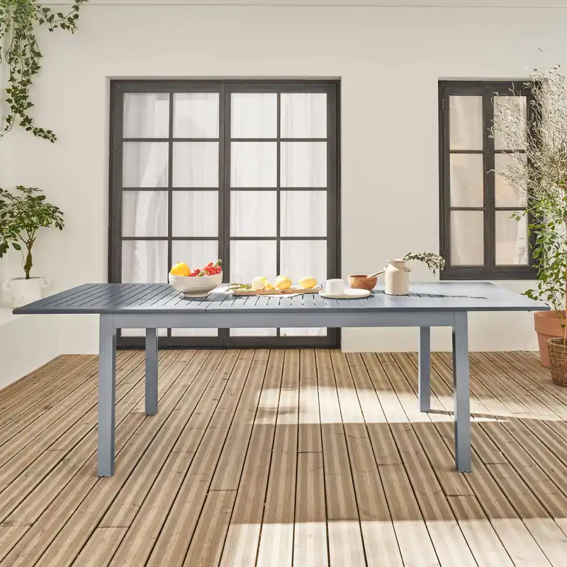 Mesa de jardín extensible de aluminio de 8 plazas - Mesas de jardín