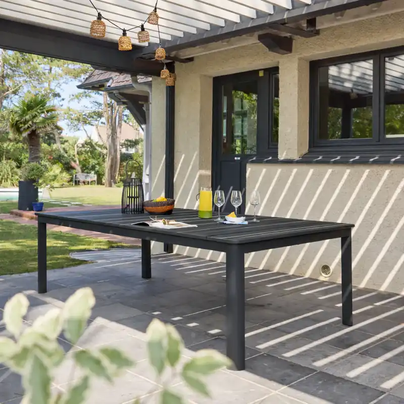 Mesa de jardín extensible de aluminio, 12 a 14 plazas - Mesas de jardín
